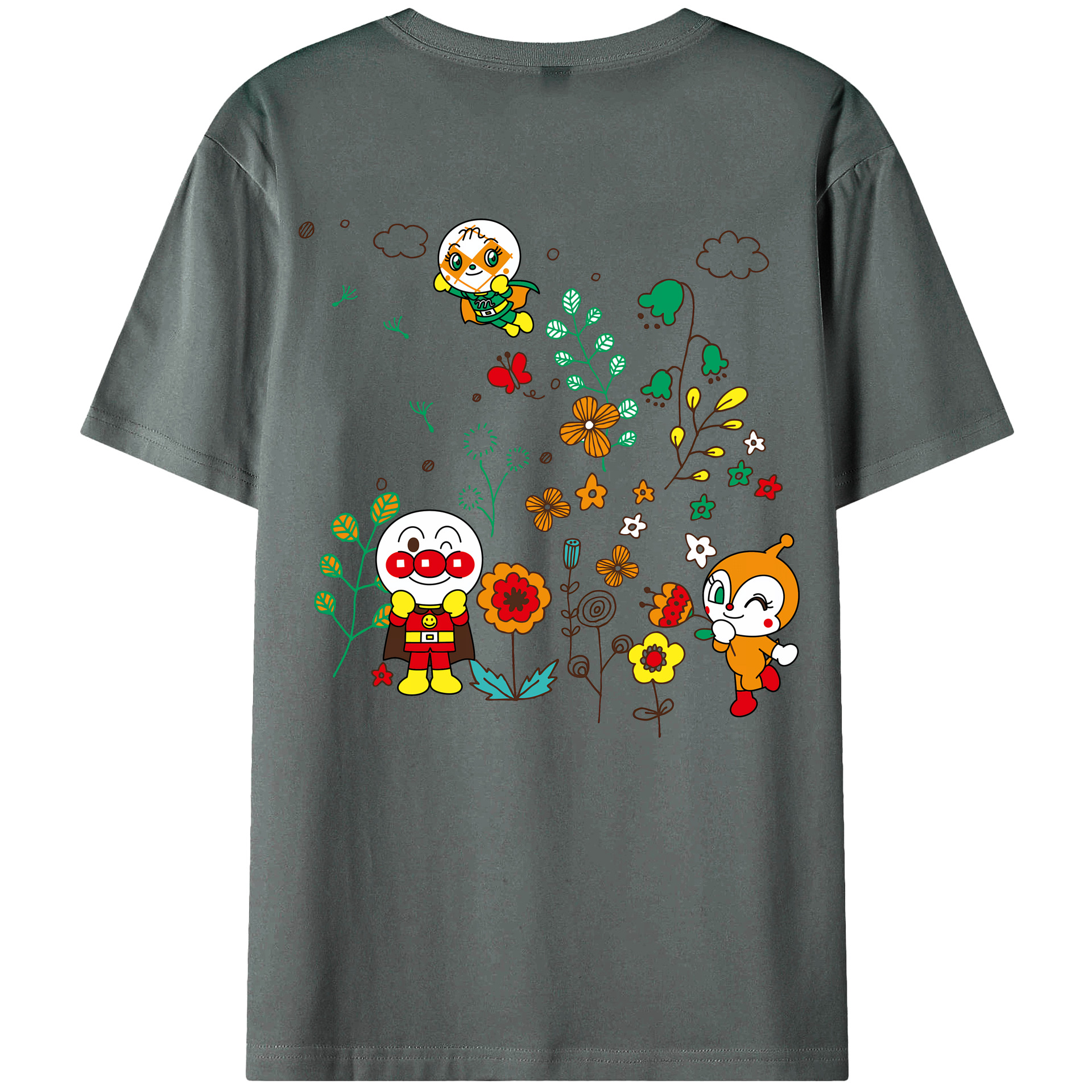（画像用） アンパンマン Anpanman 綿100％半袖Tシャツ（背面プリント）